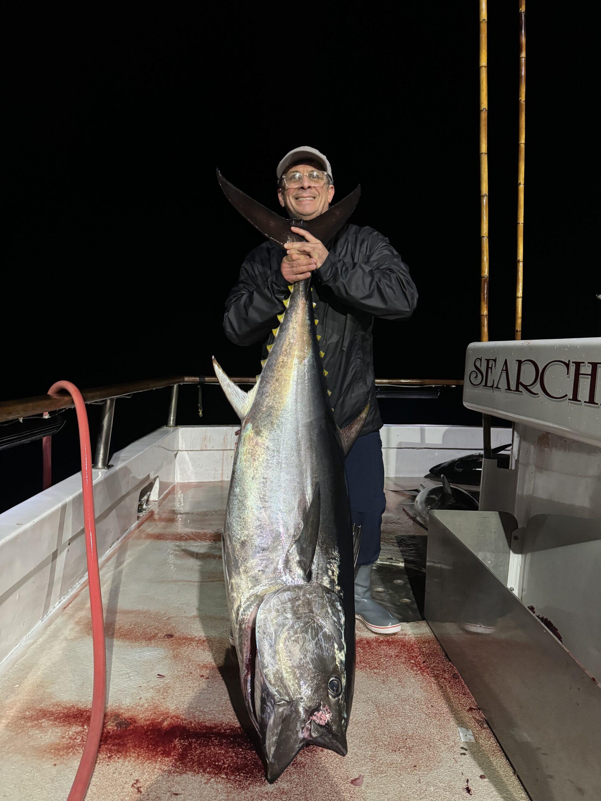 Angler with a bluefin tuna.