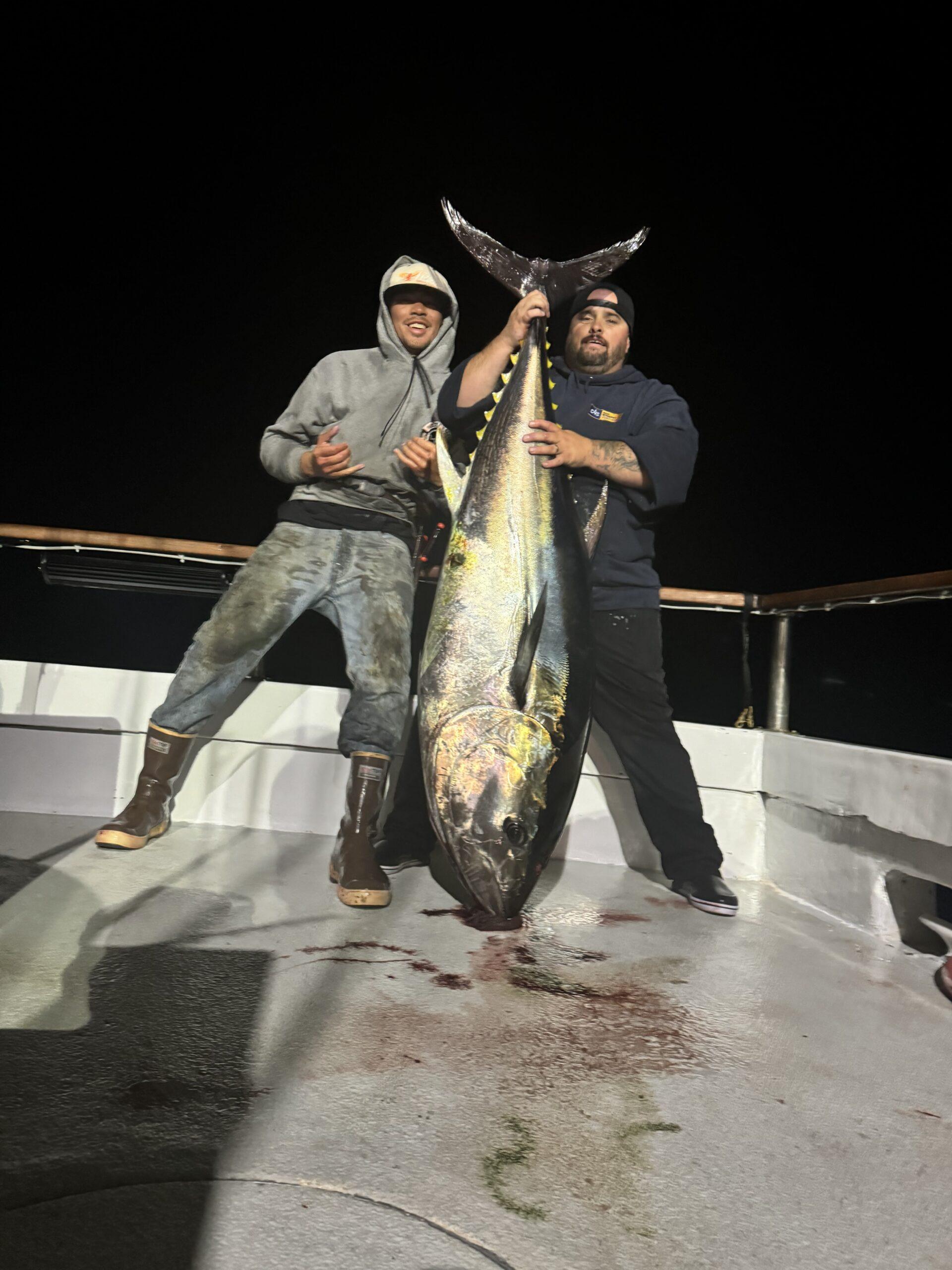 Angler and crew member caught a 200 pond bluefin tuna!