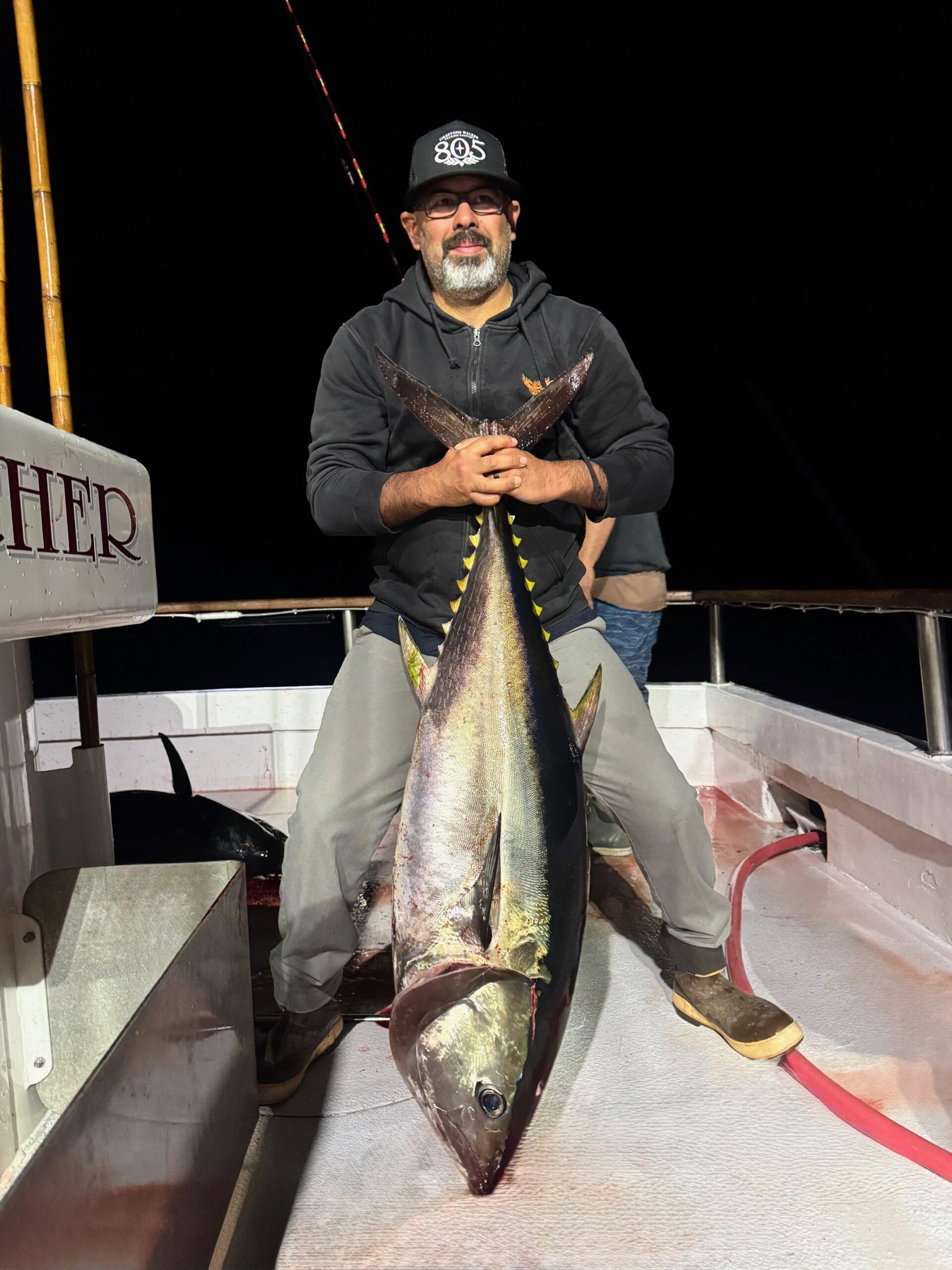 Bluefin night fishing angler
