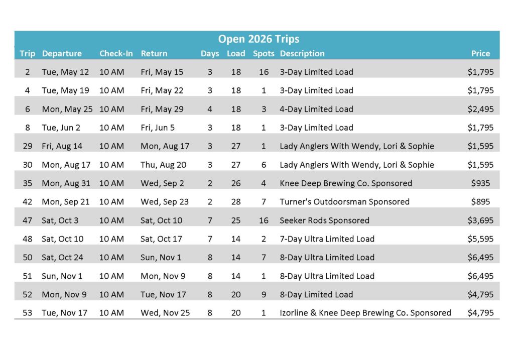 2026 Open Trips